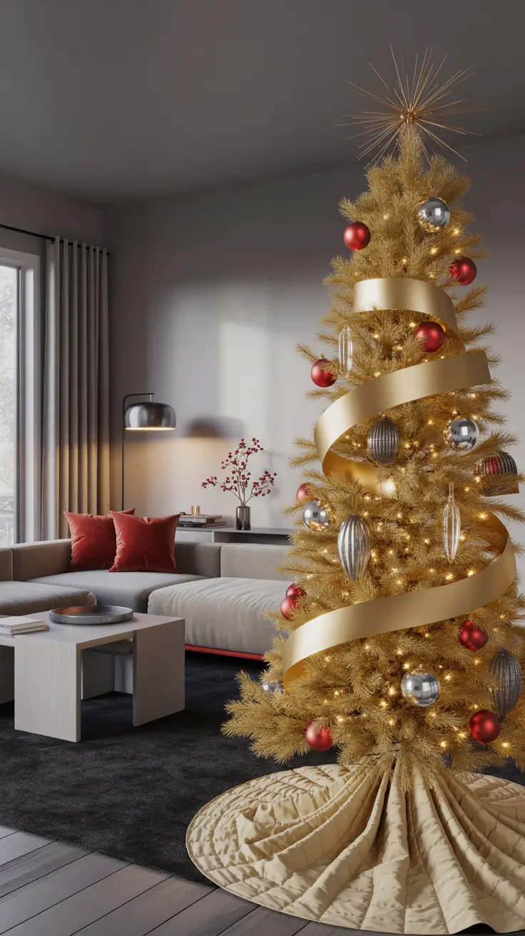 27 Gold Christmas Tree 2025 - Elegant and Modern Ideas for Festive Home Decor