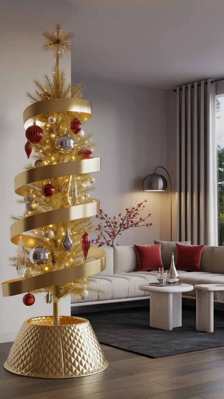 27 Gold Christmas Tree 2025 - Elegant and Modern Ideas for Festive Home Decor