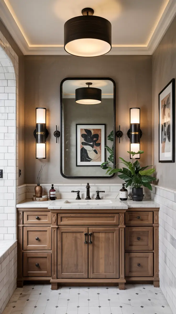 28 Bathroom Light Fixtures Ideas 2026: Modern, Industrial, and Art Deco Lighting Trends