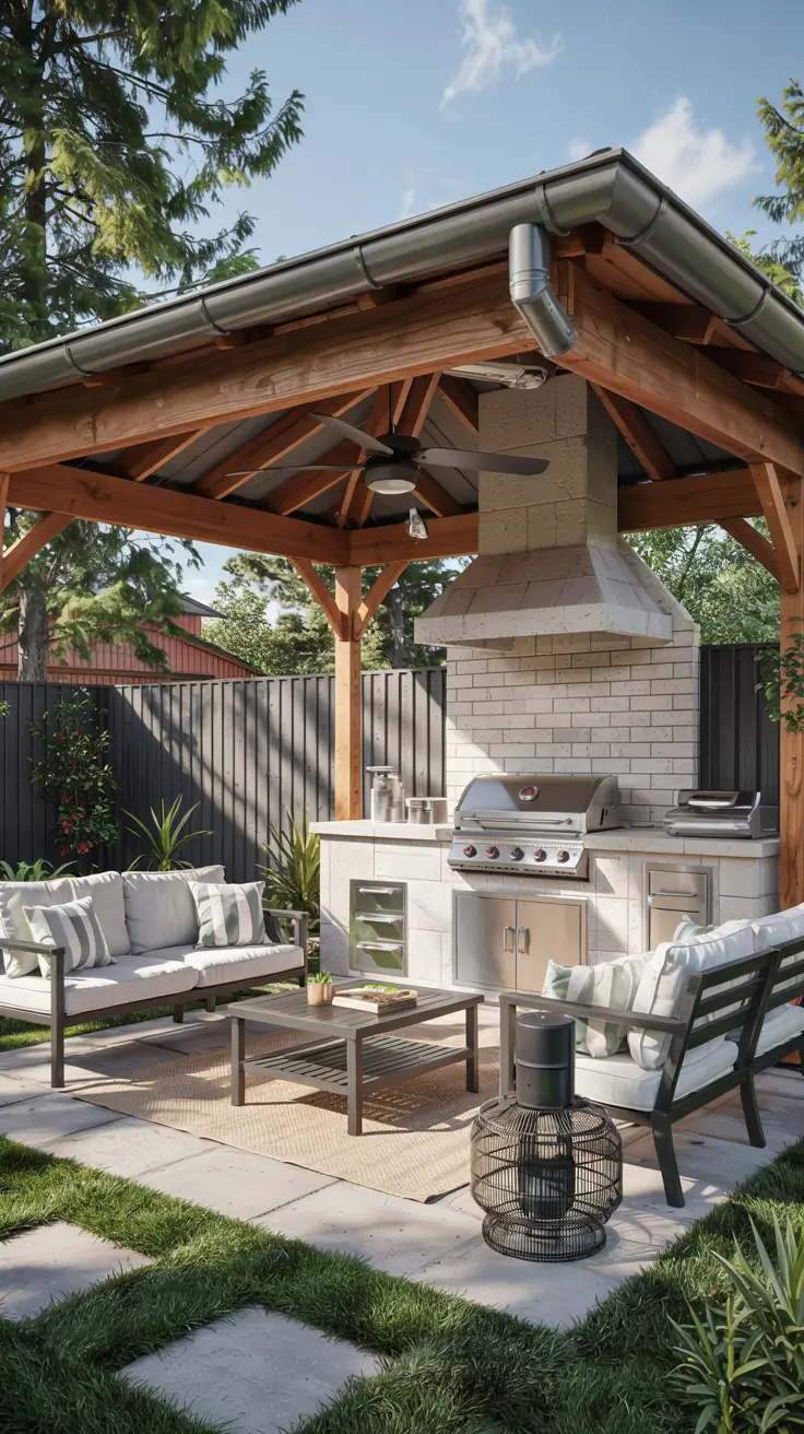 14 Outdoor BBQ Area With Roof 2026: Modern Layouts, Roof Types, And Design Ideas