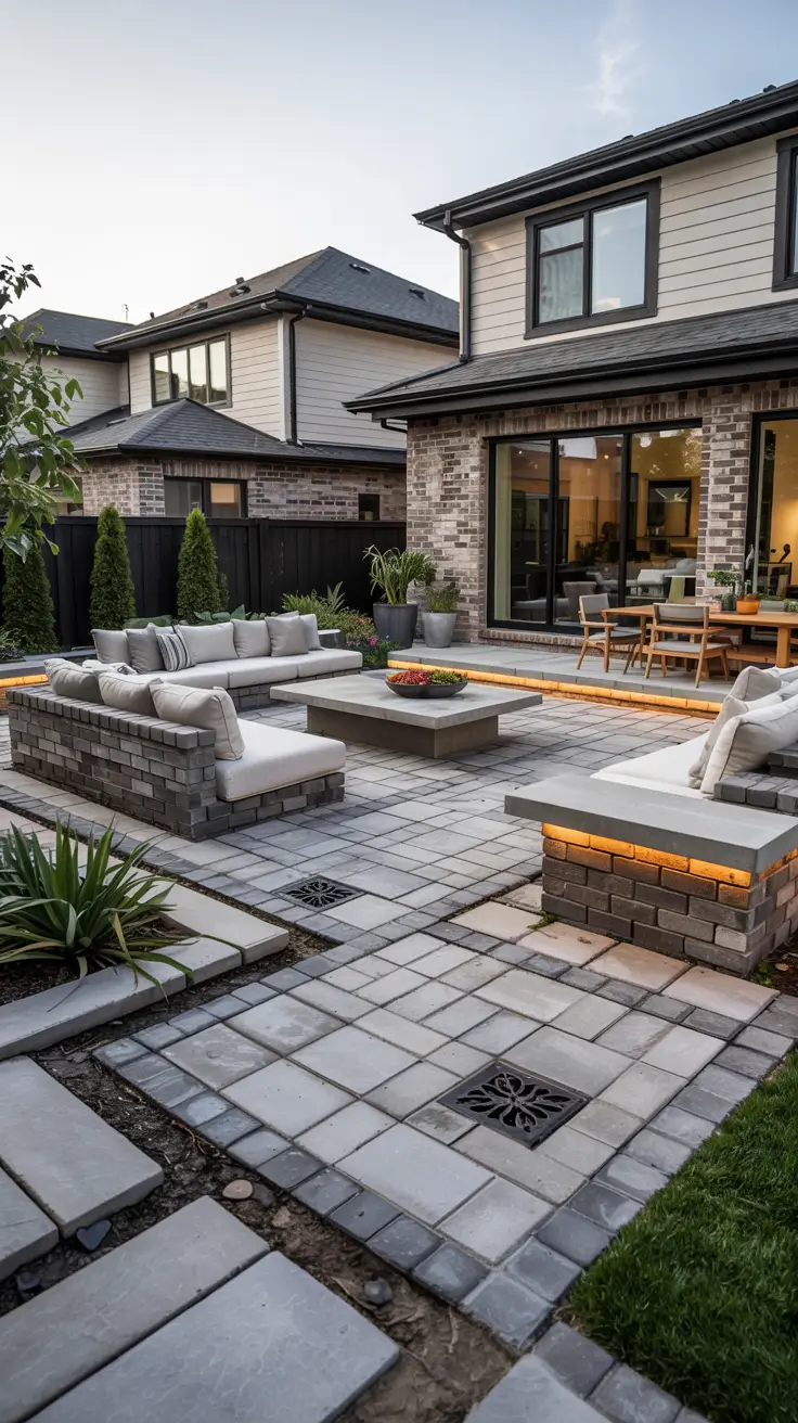 25 Paver Patio Patterns 2026 - Modern Ideas, Square, Brick, Herringbone Designs