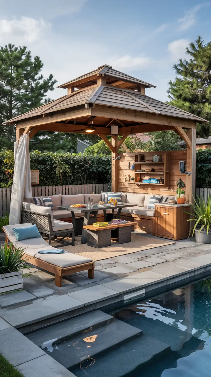 25 Pool Gazebo Ideas 2026 For Stylish Backyard Swimming Areas