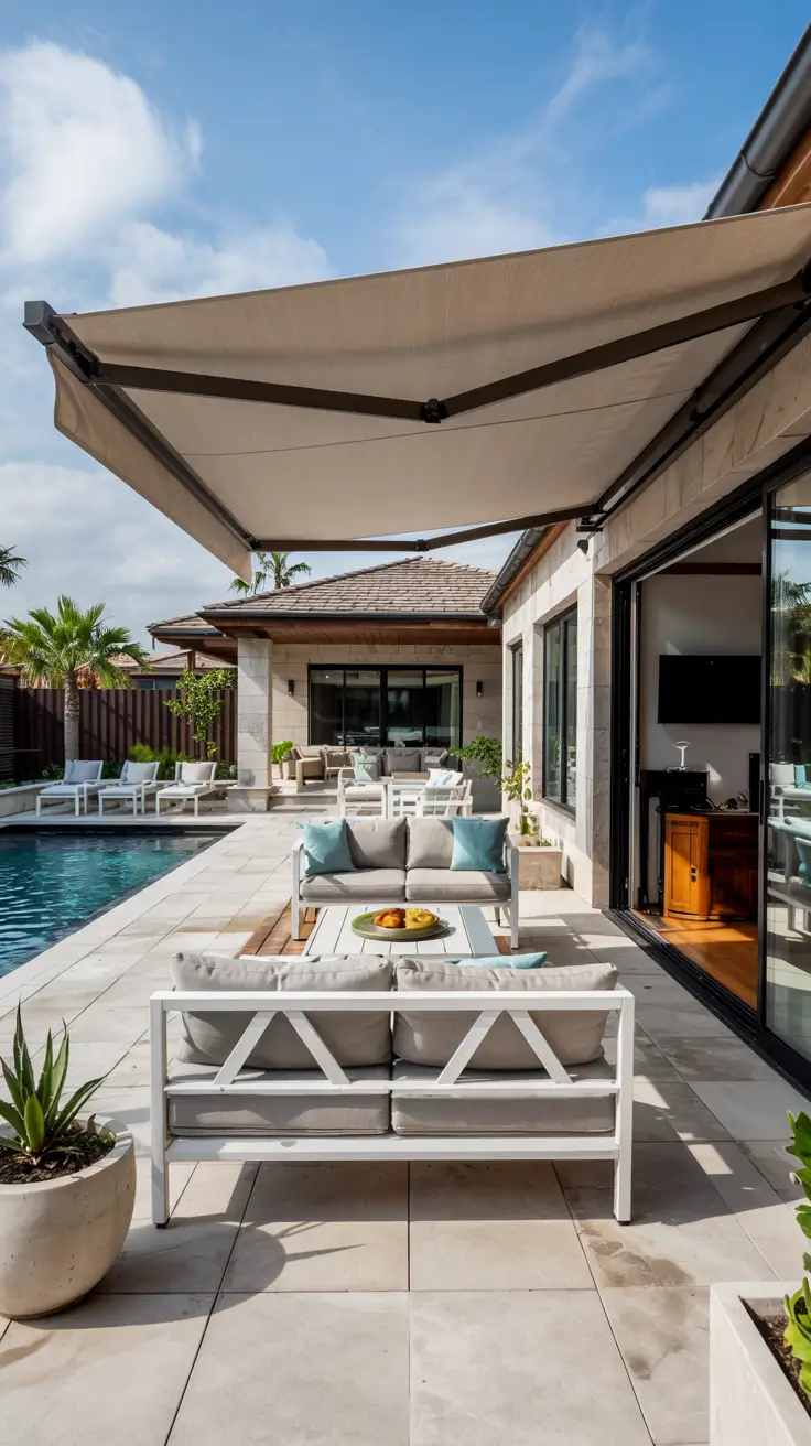 23 Retractable Awning Ideas 2026 - Modern Patio and Outdoor Shade Inspiration