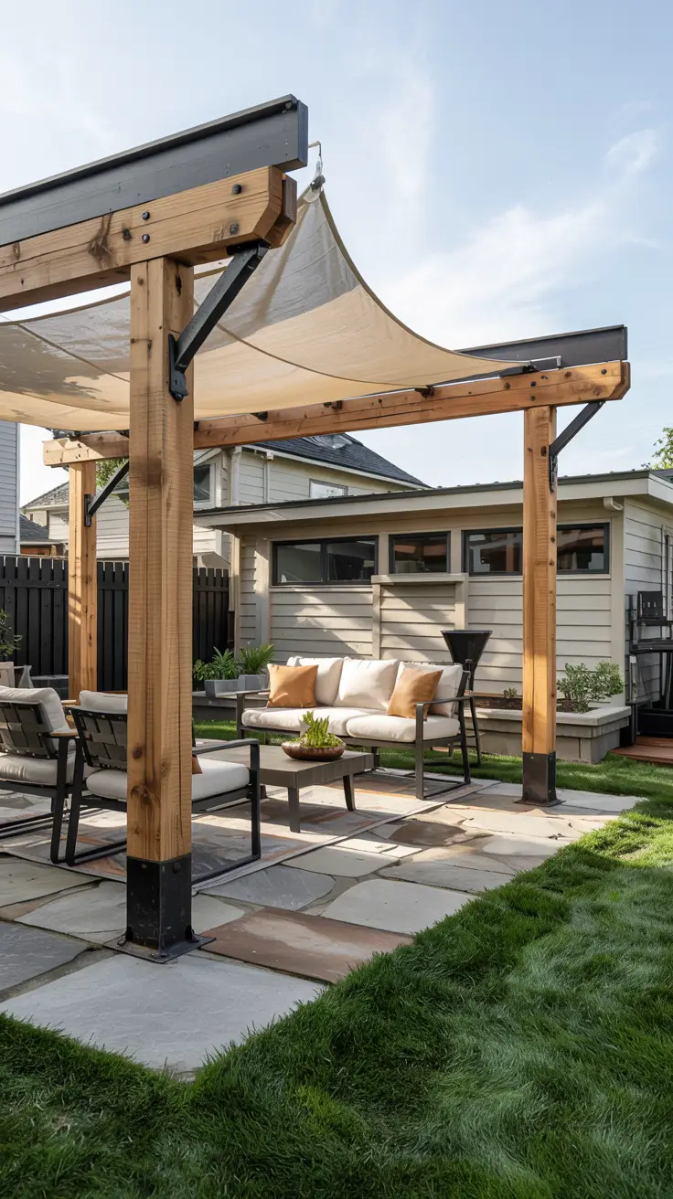 14 Shade Sail Backyard Ideas 2026 - Modern Sun and Triangle Designs