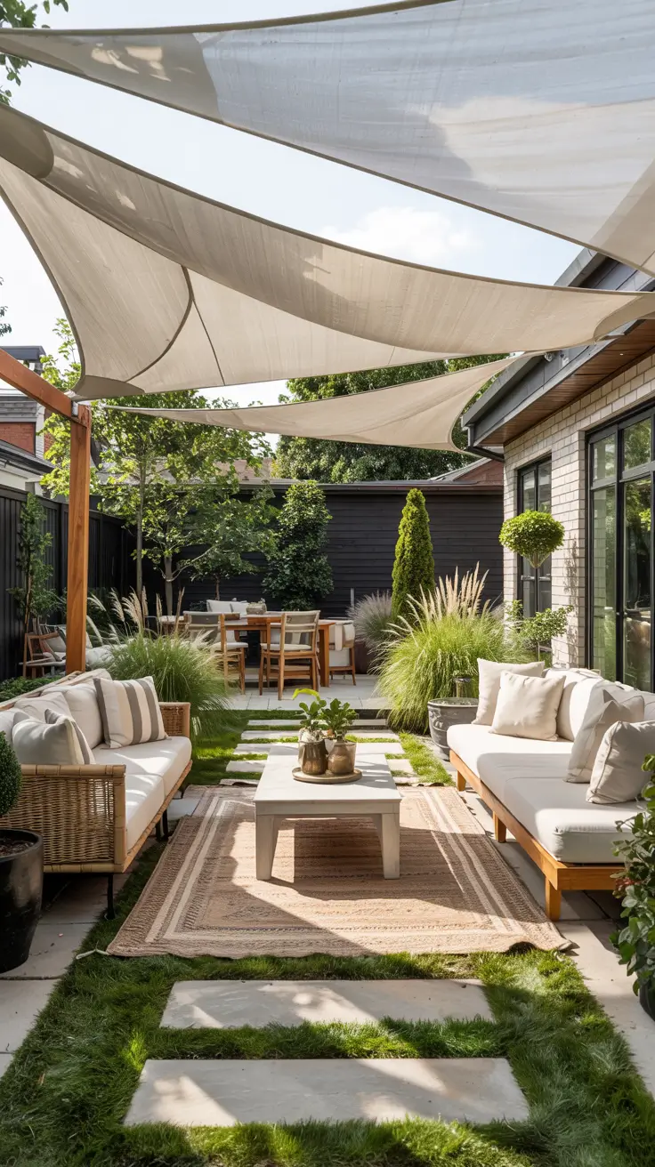 14 Shade Sail Backyard Ideas 2026 - Modern Sun and Triangle Designs