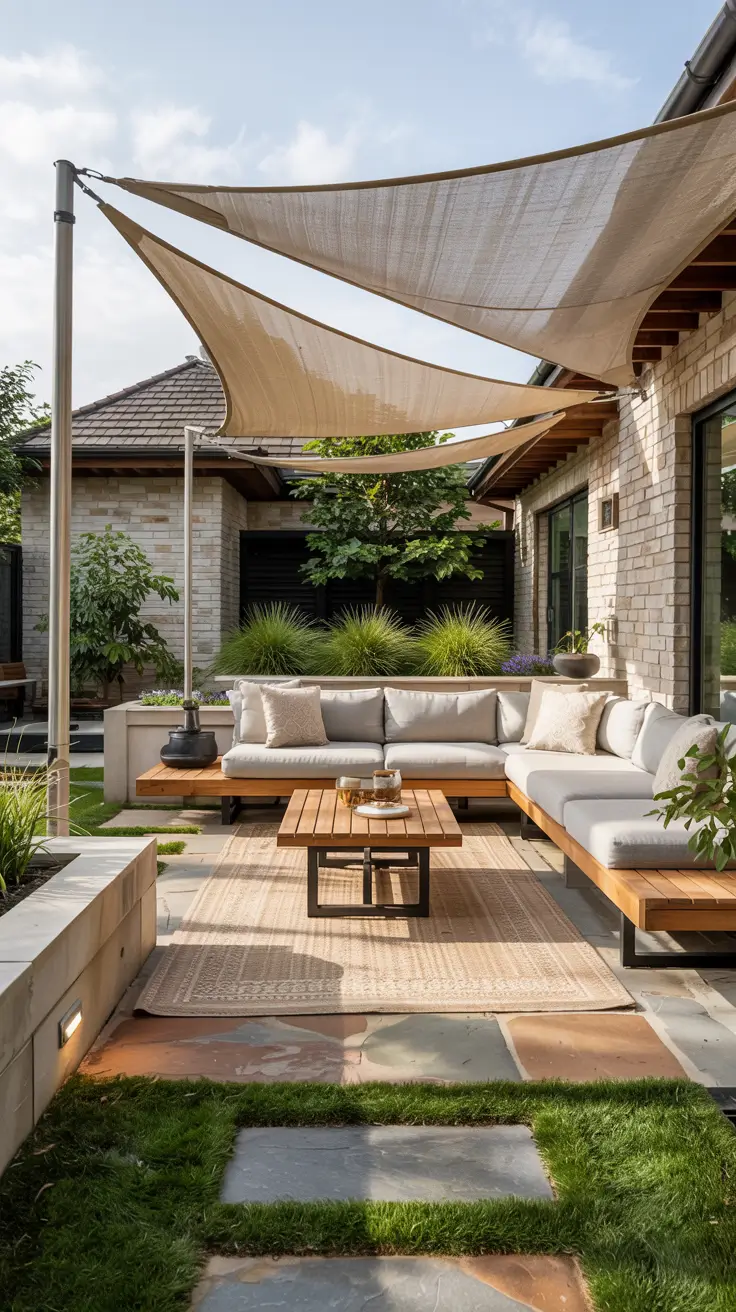 14 Shade Sail Backyard Ideas 2026 - Modern Sun and Triangle Designs