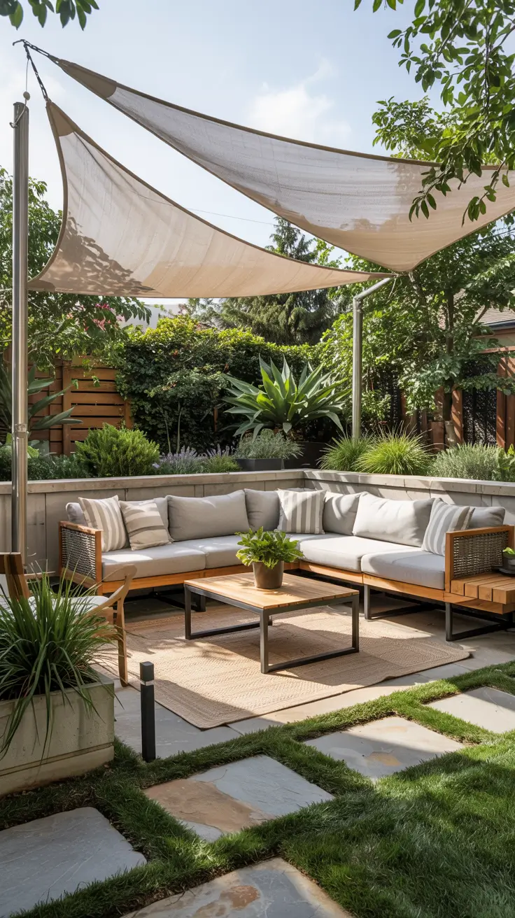 14 Shade Sail Backyard Ideas 2026 - Modern Sun and Triangle Designs