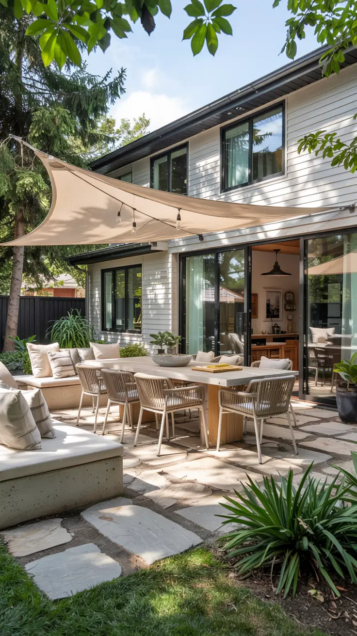 14 Shade Sail Backyard Ideas 2026 - Modern Sun and Triangle Designs