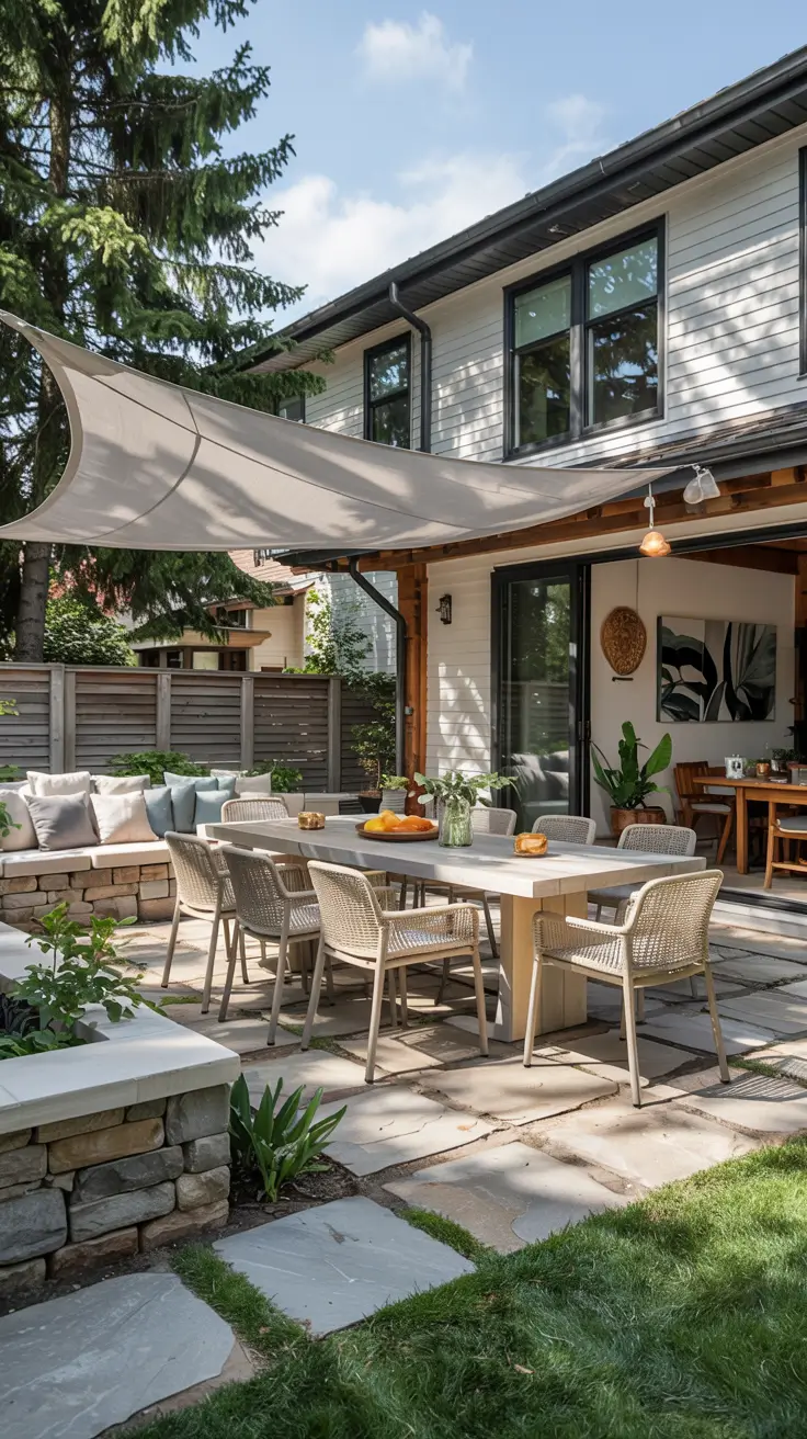 14 Shade Sail Backyard Ideas 2026 - Modern Sun and Triangle Designs