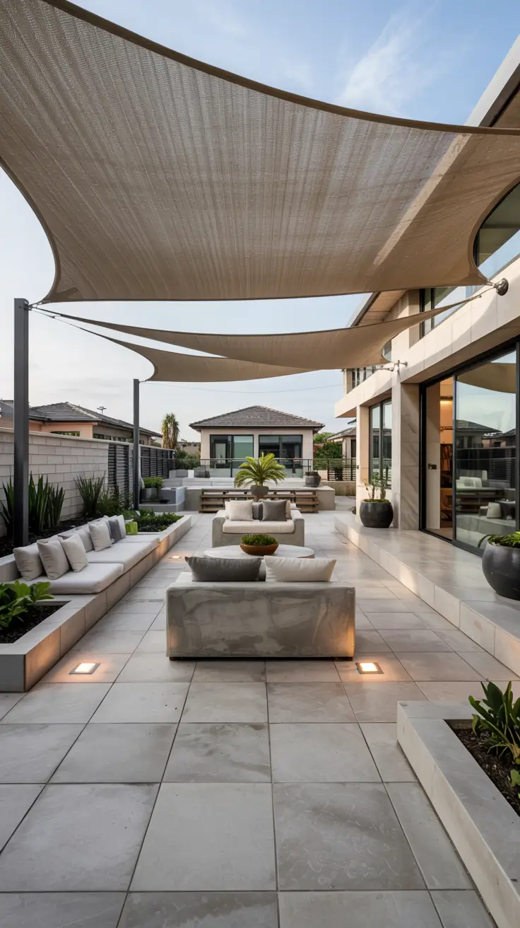 14 Shade Sail Backyard Ideas 2026 - Modern Sun and Triangle Designs