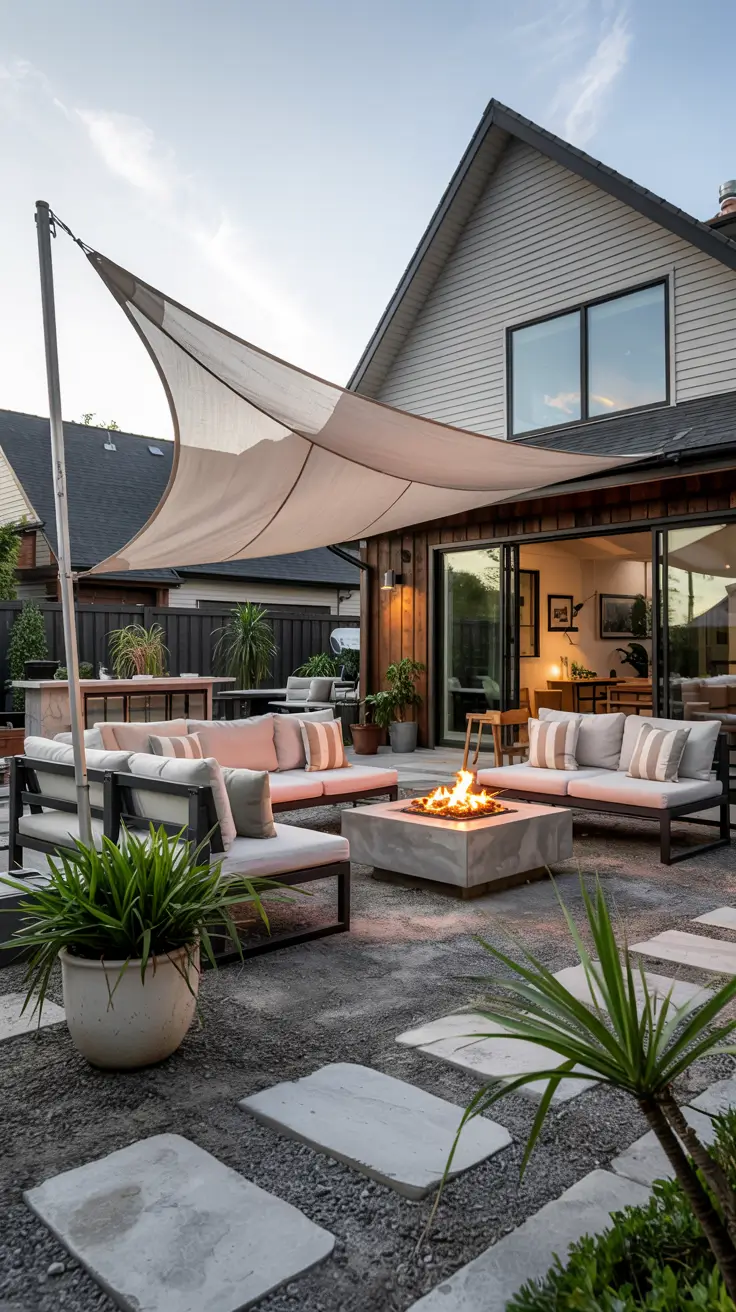 14 Shade Sail Backyard Ideas 2026 - Modern Sun and Triangle Designs