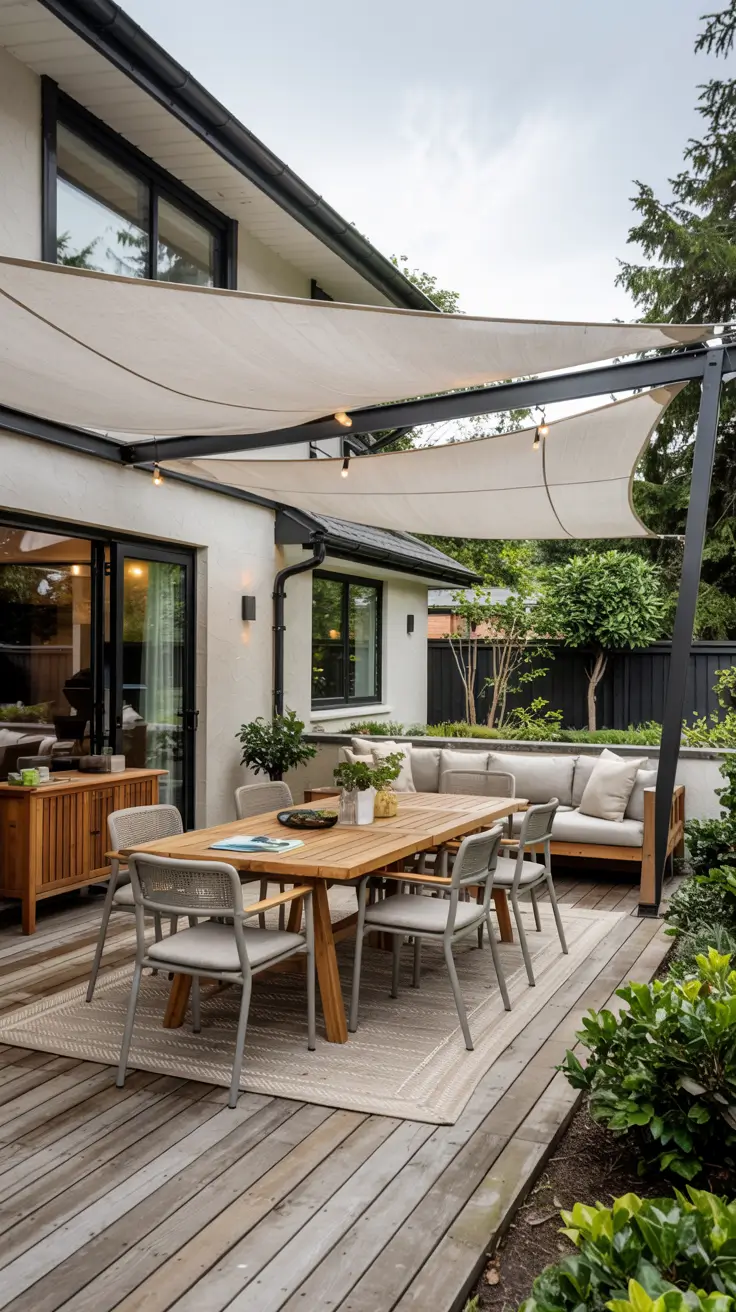 14 Shade Sail Backyard Ideas 2026 - Modern Sun and Triangle Designs