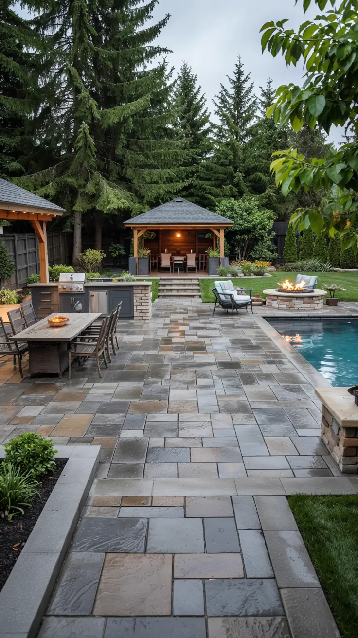 37 Stamped Concrete Patio Ideas 2026 - Modern Backyards, Pool Decks ...