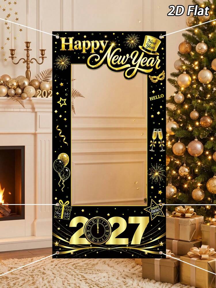 Glamorous '2027 Happy New Year' Photo Booth Backdrop — New Years Eve Party 2027