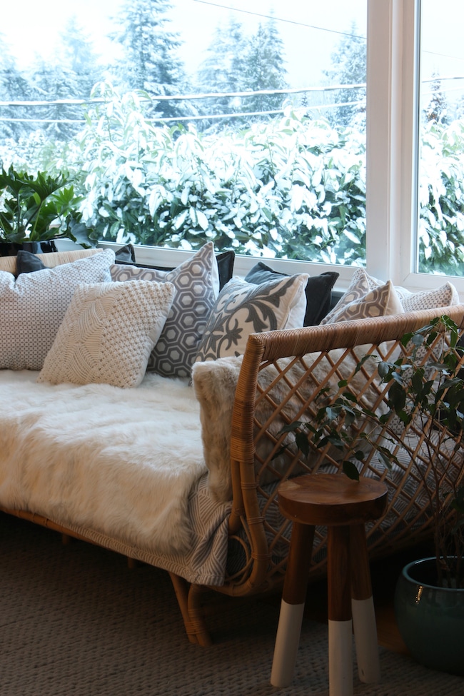Cozy Daybed Nook with Textured Cushions and Faux Fur — Hygge Home Decor