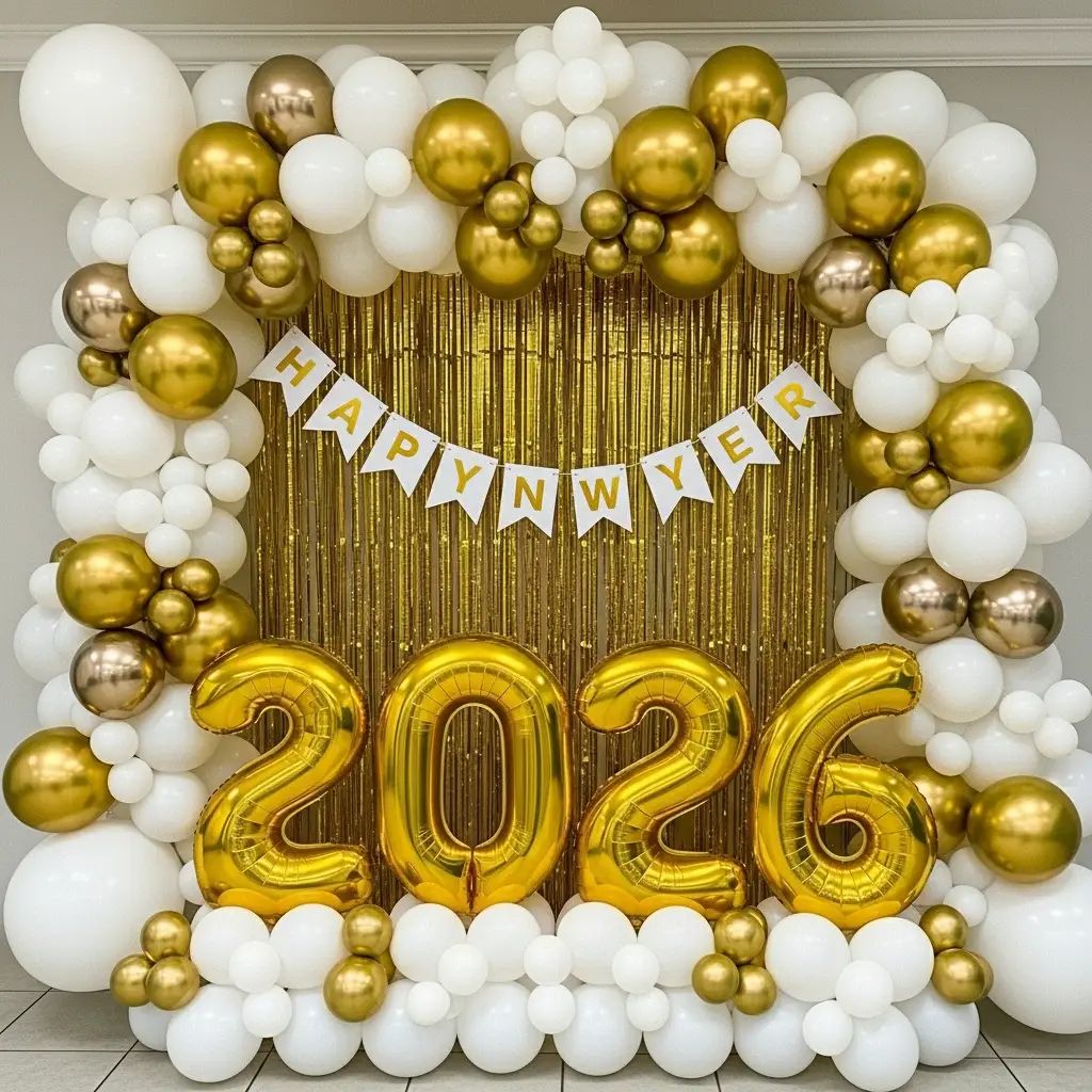Entryway Visual Idea — New Years Eve Balloon Garland