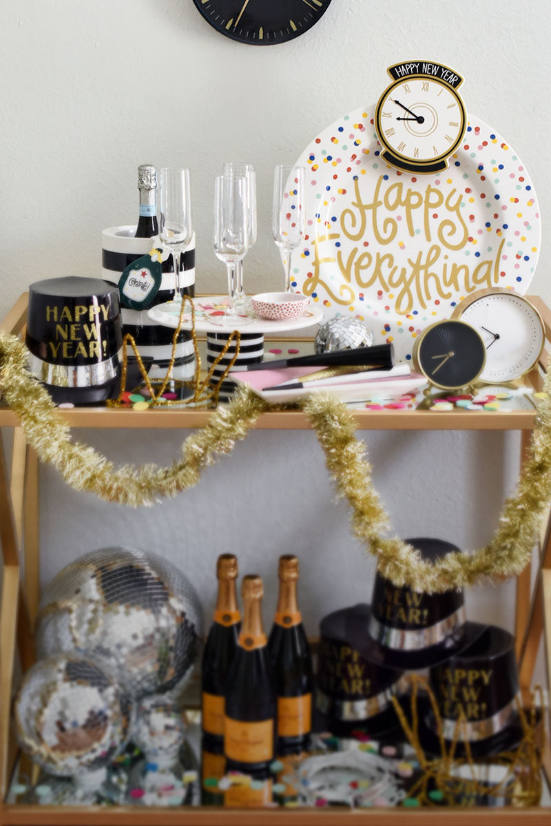 Eclectic Bar Cart Styled for a New Year's Eve Party — New Years Eve Party 2027