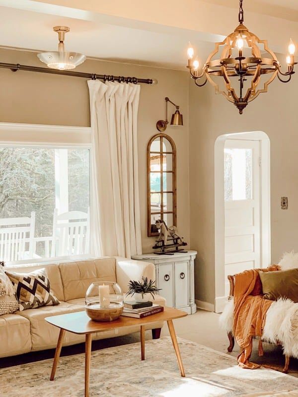 Hygge Living Room with Chunky Knit Blanket and Wall Baskets — Hygge Home Decor