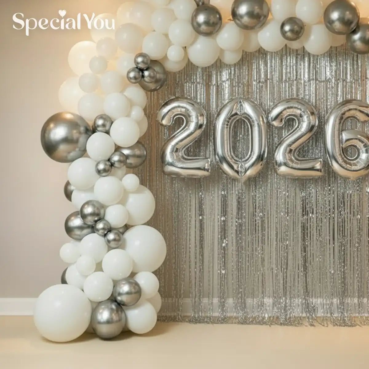 Party Backdrop Visual Idea — New Years Eve Balloon Garland