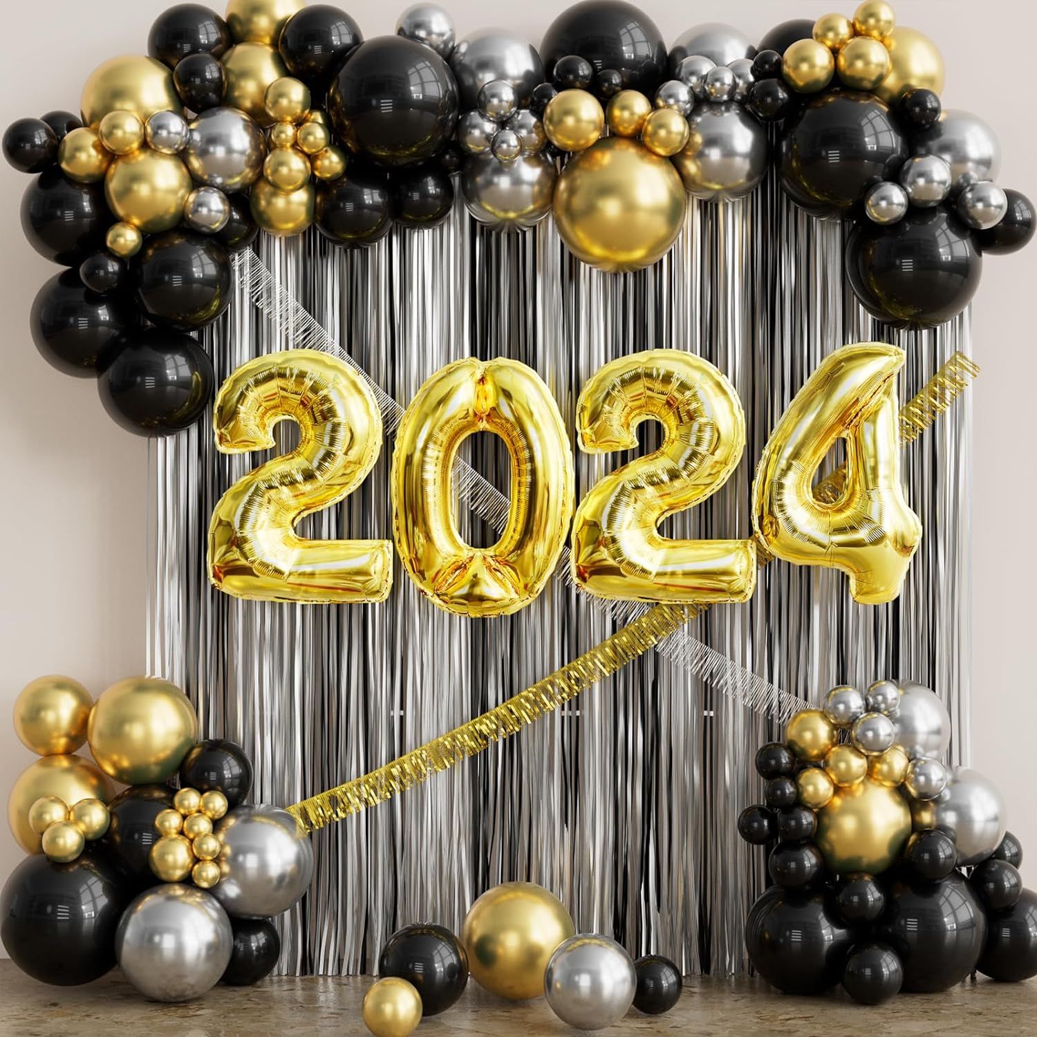 Medium Shot Visual Idea — New Years Eve Balloon Garland