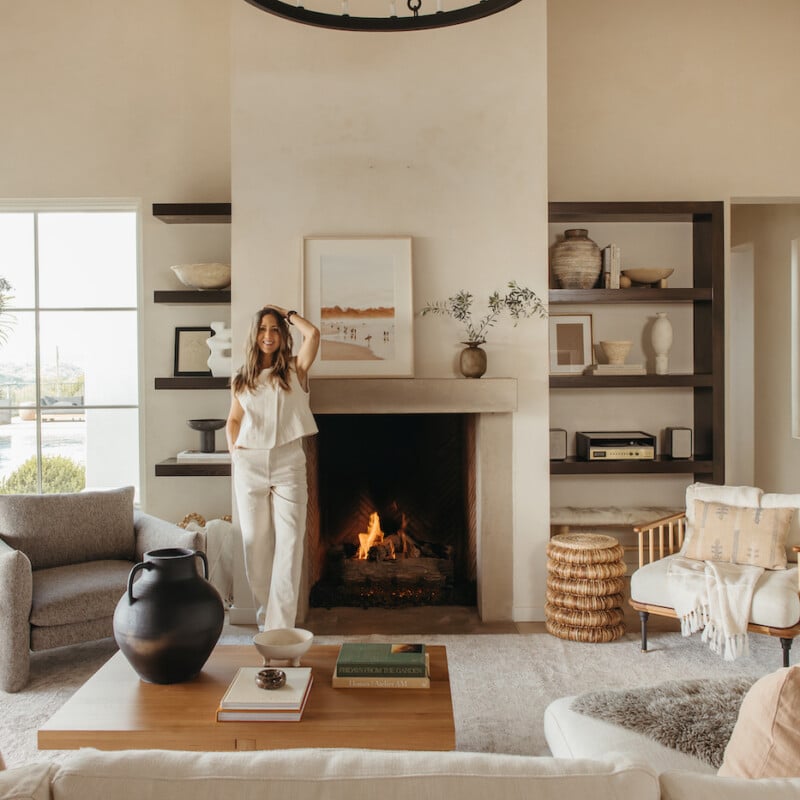 Modern Hygge Living with Stone Fireplace and Neutral Palette — Hygge Home Decor