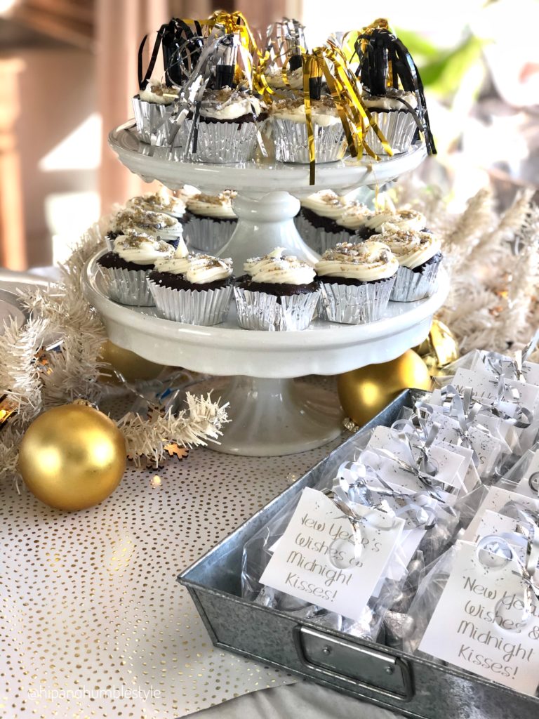 Festive Dessert and Favor Display with Tiered Stand and Galvanized Tray — New Years Eve Party 2027