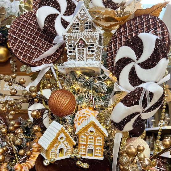 Whimsical Christmas Tree with Miniature Gingerbread Houses — gingerbread christmas decor ideas 2026