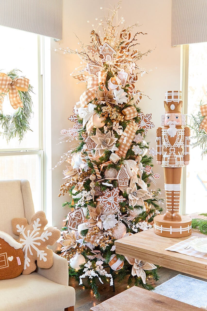 Traditional Christmas Tree with Gingerbread Ornaments — gingerbread christmas decor ideas 2026